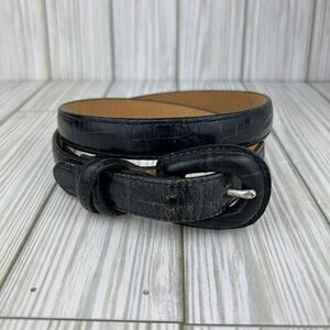 Brighton Croc Leather Classic Belt Basic Black Size 35'x3/4"